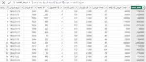 نتیجه ایجاد ستون محاسباتی total_sale